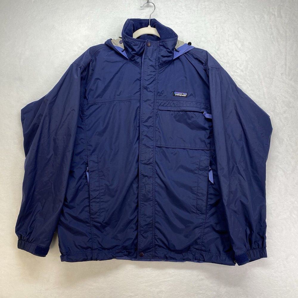 Patagonia Windbreaker Jacket Full Zip Blue Mens Size S Sty 83812 Vintage 1986‎